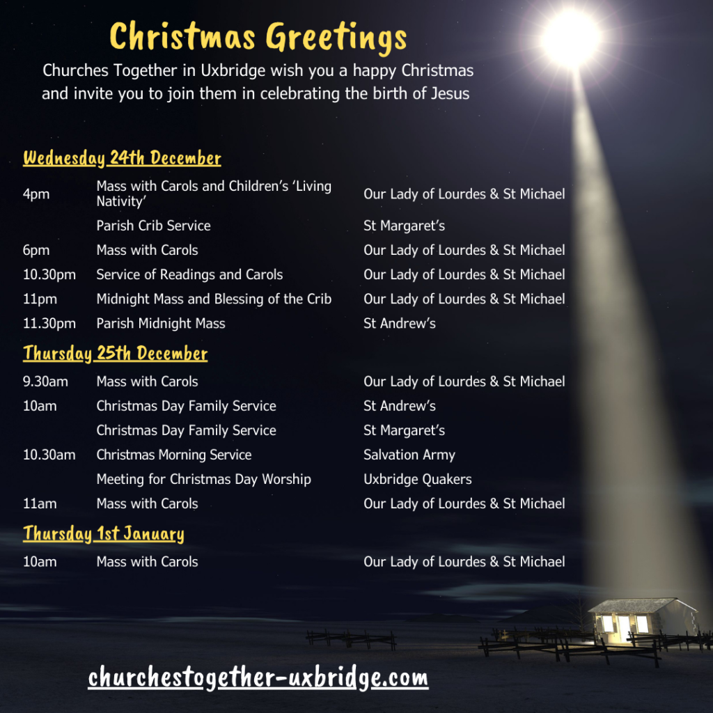 Details of services on 24th December 2025, 25th December 2025 and 1st January 2026